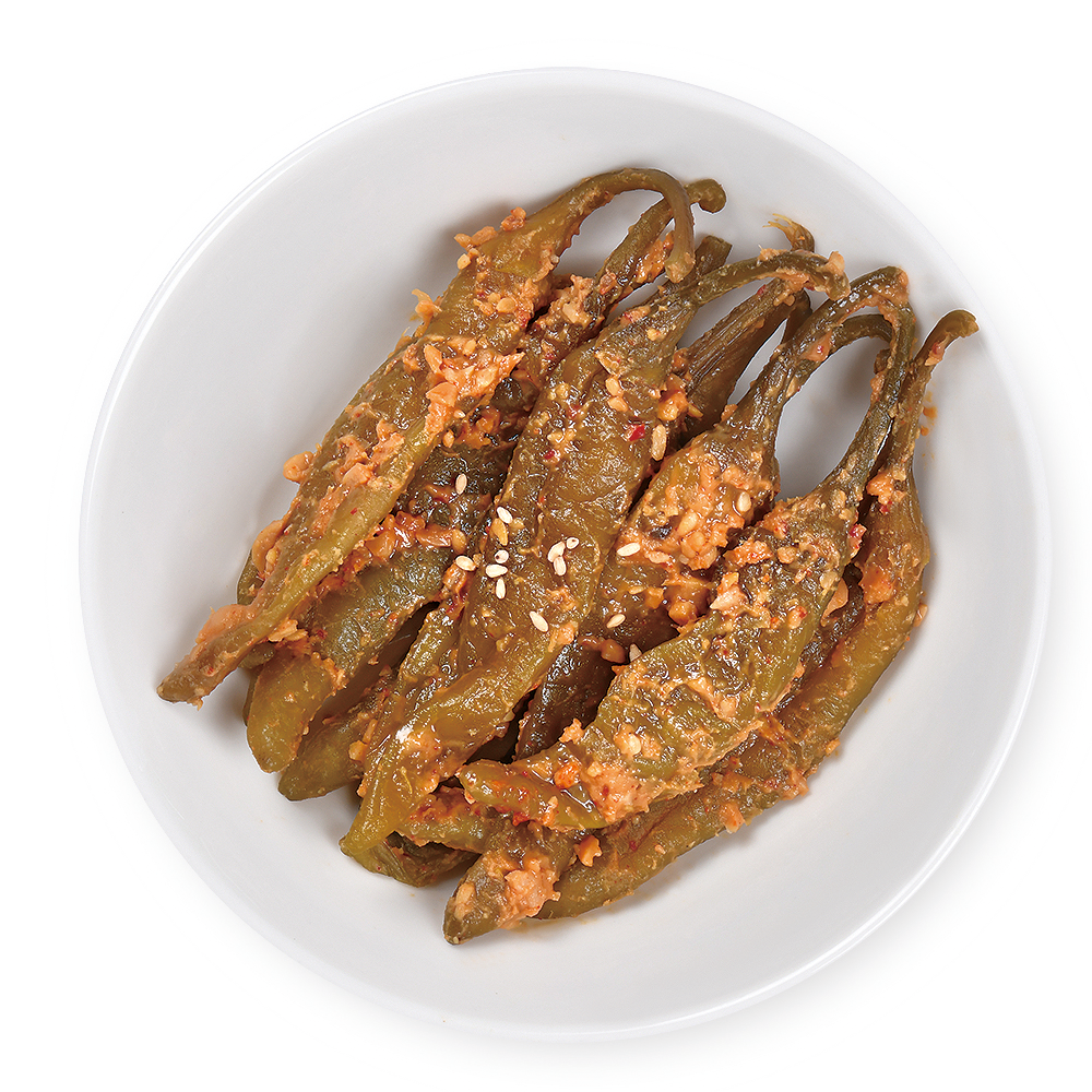 [Master Jun] Seasoned pepper with bean paste | K-Food, Salted food, Sea food, Korea food, Salted fish, Korea sauce