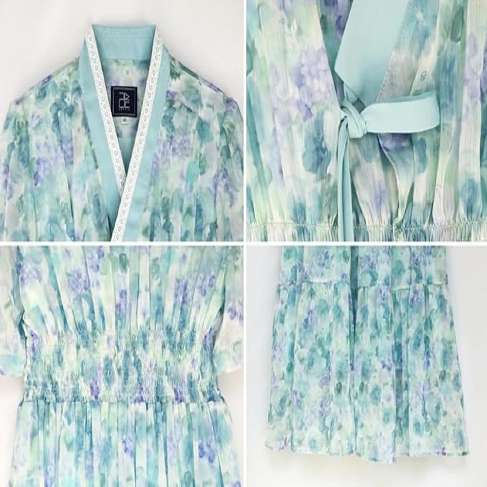 LEESLE Ylang Summer Chiffon Short Sleeves Women Hanbok Long Dress | Hanbok-inspired Elegance, Inclusive Sizing, Chiffon Comfort, Contemporary Tradition, Joyful Dressing, Adaptable Waist Banding, Versatile Summer Wear, Personalized Color Palette, Everyday Beauty, Cultural Fusion Fashion